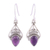 Amethyst-Ohrhänger - Ohrhänger aus Amethyst und Sterlingsilber aus Indien