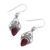 Garnet dangle earrings, 'Crowned Drops' - Garnet and Sterling Silver Dangle Earrings from India (image 2d) thumbail