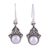 Cultured pearl dangle earrings, 'Crowned Charm' - Cultured Pearl Sterling Silver Dangle Earrings from India (image 2a) thumbail