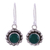 Onyx dangle earrings, 'Green Appeal' - Green Onyx and Sterling Silver Floral Dangle Earrings thumbail