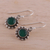 Onyx dangle earrings, 'Green Appeal' - Green Onyx and Sterling Silver Floral Dangle Earrings (image 2b) thumbail