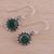 Onyx dangle earrings, 'Green Appeal' - Green Onyx and Sterling Silver Floral Dangle Earrings (image 2c) thumbail