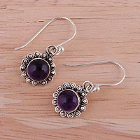 Amethyst dangle earrings, 'Purple Appeal'