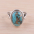 Sterling silver cocktail ring, 'Blissful Balance in Blue' - Sterling Silver Cocktail Ring with Blue Composite Turquoise (image 2) thumbail