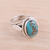 Sterling silver cocktail ring, 'Blissful Balance in Blue' - Sterling Silver Cocktail Ring with Blue Composite Turquoise (image 2b) thumbail