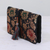 Brocade jewelry roll, 'Path of Flowers' - Floral Jewelry Roll in Caramel and Black from India (image 2b) thumbail