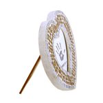 Glass mosaic photo frame, 'Alluring Heart' (3 in.) - 3 in. Handcrafted Glass Mosaic Heart Photo Frame from India