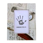 Wood photo frame, 'Letters from Yesteryear' (4x6) - 4x6 Rectangular Script-Themed Wood Photo Frame from India