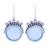 Chalcedony and amethyst dangle earrings, 'Ocean Coves' - Chalcedony and Amethyst Dangle Earrings from India
