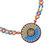 Ceramic beaded pendant necklace, 'Everlasting Mandala' - Floral Mandala on Hand Painted Ceramic Beaded Necklace (image 2c) thumbail