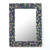 Espejo de pared de mosaico de vidrio - Espejo de pared rectangular de mosaico de vidrio en azul marino de la India
