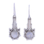Rainbow moonstone dangle earrings, 'Magical Pendulums' - Rainbow Moonstone and 925 Silver Dangle Earrings from India thumbail