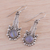 Rainbow moonstone dangle earrings, 'Magical Pendulums' - Rainbow Moonstone and 925 Silver Dangle Earrings from India (image 2b) thumbail