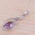Rhodium plated amethyst pendant necklace, 'Wisteria Vines' - Rhodium Plated Amethyst Pendant Necklace from India (image 2b) thumbail