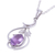 Rhodium plated amethyst pendant necklace, 'Wisteria Vines' - Rhodium Plated Amethyst Pendant Necklace from India (image 2d) thumbail