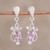 Amethyst dangle earrings, 'Purple Fruit' - Amethyst and Cubic Zirconia Dangle Earrings from India