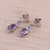Amethyst dangle earrings, 'Purple Fruit' - Amethyst and Cubic Zirconia Dangle Earrings from India
