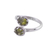 Rhodium plated peridot wrap ring, 'Rapturous Nature' - Rhodium Plated 3-Carat Peridot Wrap Ring from India