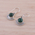 Malachite dangle earrings, 'Green Fans' - Fan-Shaped Malachite and Silver Dangle Earrings from India (image 2c) thumbail