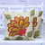 Jute cushion covers, 'Radiant Bloom' (pair) - Pair of Floral Printed Jute Cushion Covers from India