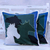 Cotton cushion covers, 'Countryside Horses' (pair) - Pair of 100% Cotton Horse Cushion Covers from India thumbail