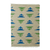 Wool dhurrie rug, 'Geometric Movement' (4x6) - 4x6 Wool Dhurrie Rug in Royal Blue and Avocado