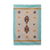 Wool dhurrie rug, 'Beach Caravan' (4x6) - 4x6 Wool Dhurrie Rug with a Border in Mint from India