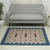 Wool dhurrie rug, 'Azure Melody' (4x6) - Handwoven Azure Wool Dhurrie Rug from India (4x6) (image 2) thumbail