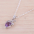 Rhodium plated amethyst pendant necklace, 'Lilac Fruit' - Rhodium Plated Amethyst Fruit Pendant Necklace from India