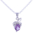 Rhodium plated amethyst pendant necklace, 'Lilac Fruit' - Rhodium Plated Amethyst Fruit Pendant Necklace from India