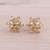 Rhodium plated citrine button earrings, 'Golden Burst' - Rhodium Plated Citrine Button Earrings from India (image 2) thumbail