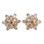 Rhodium plated citrine button earrings, 'Golden Burst' - Rhodium Plated Citrine Button Earrings from India thumbail