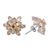 Rhodium plated citrine button earrings, 'Golden Burst' - Rhodium Plated Citrine Button Earrings from India (image 2d) thumbail