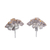 Rhodium plated citrine button earrings, 'Golden Burst' - Rhodium Plated Citrine Button Earrings from India (image 2e) thumbail