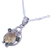 Rhodium plated citrine and emerald pendant necklace, 'Sunshine Bloom' - Rhodium Plated Citrine and Emerald Leaf Necklace from India (image 2d) thumbail