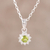 Rhodium plated peridot pendant necklace, 'Gleaming Flower' - Peridot and CZ Rhodium-Plated Sterling Silver Necklace (image 2) thumbail
