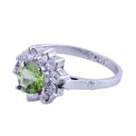 Rhodium plated peridot cocktail ring, 'Verdant Glimmer' - Sparkling Peridot Cocktail Ring from India