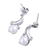 Rhodium plated cultured pearl dangle earrings, 'Glowing Wisp' - Rhodium Plated Cultured Pearl Dangle Earrings from India (image 2c) thumbail