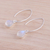 Rainbow moonstone dangle earrings, 'Trendy Luster' - Rainbow Moonstone and Sterling Silver Dangle Earrings (image 2b) thumbail