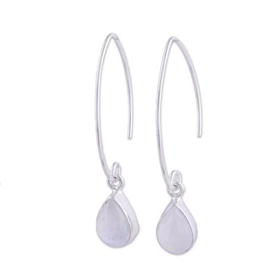 Rainbow Moonstone and Sterling Silver Dangle Earrings - Trendy Luster ...