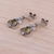 Peridot dangle earrings, 'Leafy Spade' - Peridot CZ Rhodium-Plated Sterling Silver Dangle Earrings