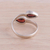 Garnet wrap ring, 'Radiant Drops' - Polished Sterling Silver and Garnet Wrap Ring (image 2c) thumbail