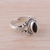 Onyx single-stone ring, 'Midnight Luxury' - Onyx and Sterling Silver Single Stone Ring from India (image 2) thumbail