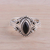 Onyx single-stone ring, 'Midnight Luxury' - Onyx and Sterling Silver Single Stone Ring from India (image 2b) thumbail