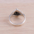 Onyx single-stone ring, 'Midnight Luxury' - Onyx and Sterling Silver Single Stone Ring from India (image 2c) thumbail