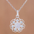 Rainbow moonstone and blue topaz pendant necklace, 'Circle of Hearts' - Rainbow Moonstone and Blue Topaz Pendant Necklace from India (image 2) thumbail