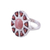 Garnet and rhodochrosite cocktail ring, 'Red Sun' - Garnet and Rhodochrosite Cocktail Ring from India thumbail