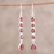 Garnet dangle earrings, 'Sparkling Rain' - Handcrafted Teardrop Garnet Dangle Earrings from India (image 2) thumbail