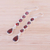Garnet dangle earrings, 'Sparkling Rain' - Handcrafted Teardrop Garnet Dangle Earrings from India (image 2c) thumbail