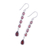 Garnet dangle earrings, 'Sparkling Rain' - Handcrafted Teardrop Garnet Dangle Earrings from India (image 2d) thumbail